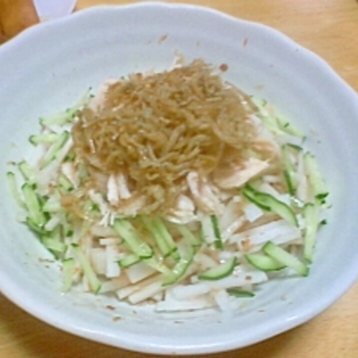 たくさん食べられる!大根サラダのじゃこドレッシング